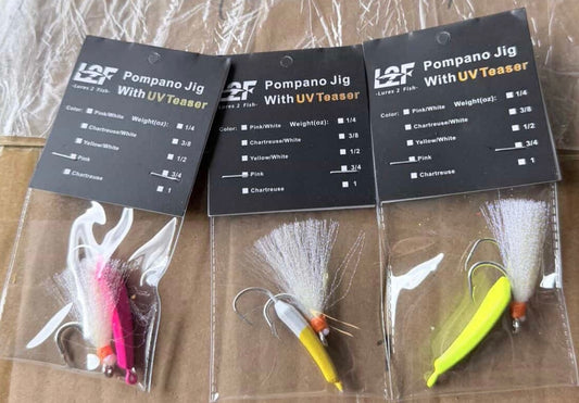 L2F Pompano Jigs w/UV Teaser